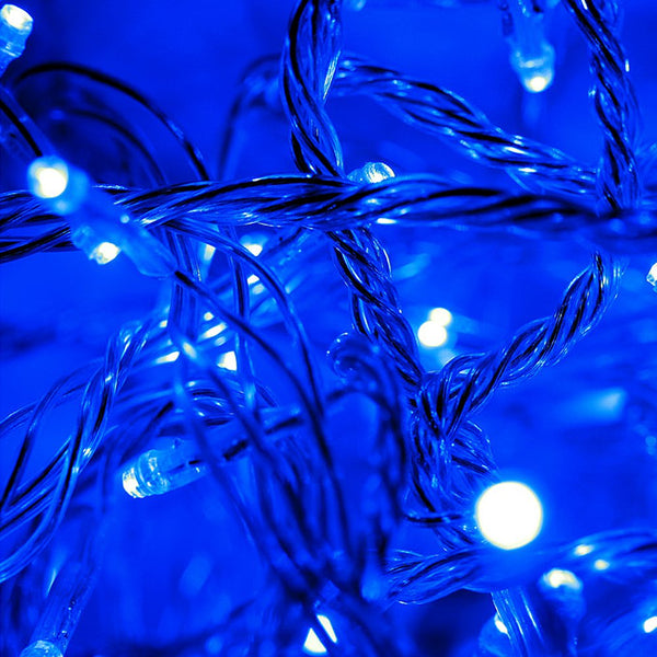 20M 200 LED Blau Lichterketten 31V Weihnachtslichterkette Christbaumschmuck Wasserdicht 8 Modi