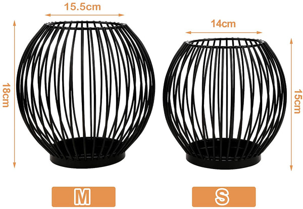 Hengda Kerzenständer Oval Schwarz Kerzenhalter Kerzenständer Stabkerzen Kerzenständer Eisen Kerzenständer