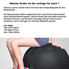 Wolketon Fitnessball 85CM Schwarz Yogaball