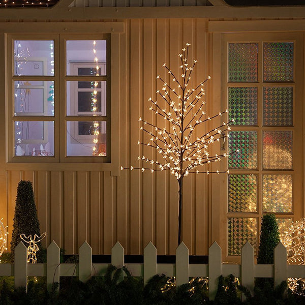 Wolketon LED Kirschblütenbaum 180cm | Warmweiß | 160 LED Weihnachtsdekoration Lichterbaum IP44 für Innen und Außen