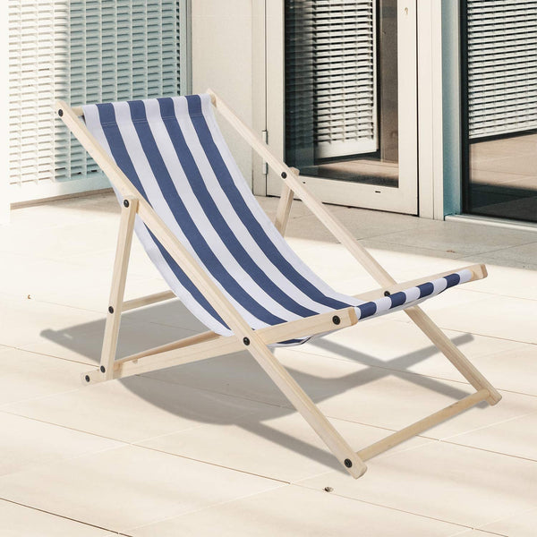 Holzliegestuhl klappbar für den Garten, Terrasse und Balkon 120kg max.