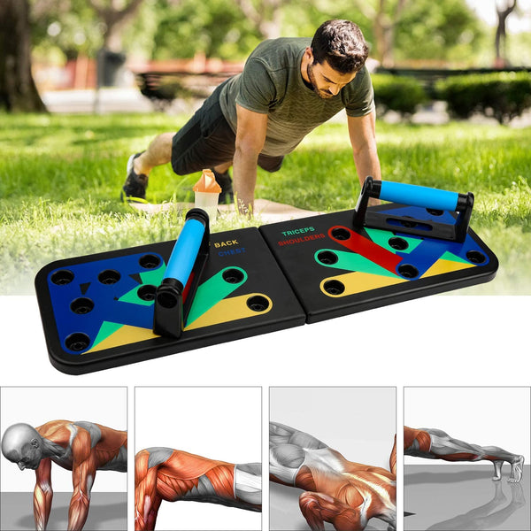 14 in 1 Unisex Push Up Brett Tragbare Multifunktions-Muscleboard ideal für Home Training farbcodiertes Push-up-Board