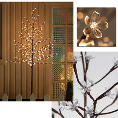 Wolketon LED Kirschblütenbaum 180cm | Warmweiß | 160 LED Weihnachtsdekoration Lichterbaum IP44 für Innen und Außen