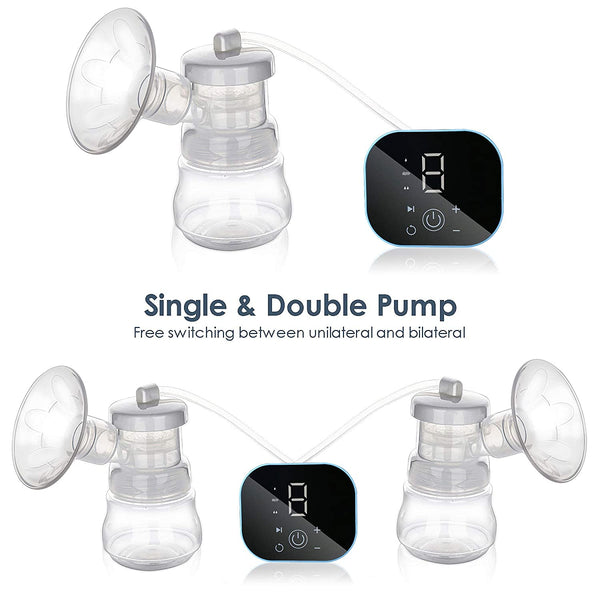 Hengda Milchpumpe Elektrische Milchpumpe Doppel Brustpumpe mit LED Touchscree