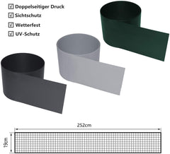 Hengda Sichtschutz Streifen,40pcs Grün Hartes PVC Höhe 19 cm x Breite 252 cm UV-Resistent