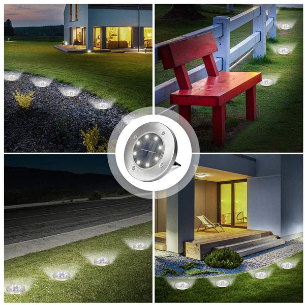 Hengda Solar Bodenleuchte 8 LEDS Garten Grid Design Shell Solar Bodenleuchten Aussen Wasserdichte Solarleuchten Garten