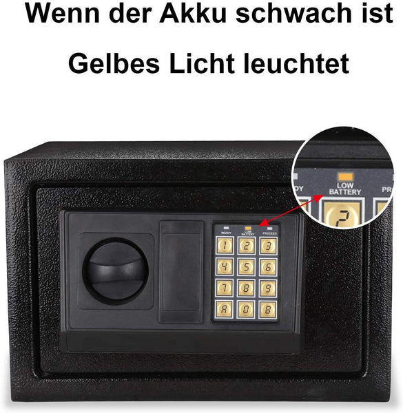 Wolketon Tresor Elektronischer Safe Möbeltresor 31 x 20 x 20 cm