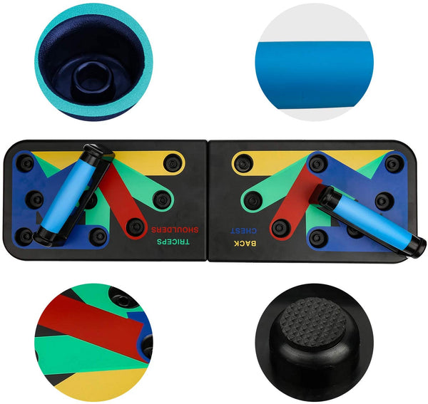 14 in 1 Unisex Push Up Brett Tragbare Multifunktions-Muscleboard ideal für Home Training farbcodiertes Push-up-Board