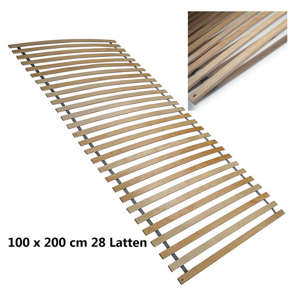 Wolketon Lattenrost, Rollrost Rahmenlos 100x200cm, mit 28 Latten, Holzlatten Birke