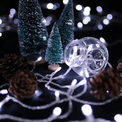 30M 300 LED Lichterketten Kaltweiß Christbaumschmuck Transparent für Weihnachten