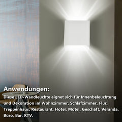 Hengda 12W LED Wandlampe IP65  Kaltweiß Modern Eckig