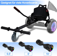 Hengda Hoverboard Sitz, Hoverboard Kart Aufsatz, Selbstausgleichender Roller Kompatibel von 6,5"bis 10" Größenverstellbar für Kinder und Erwachsene