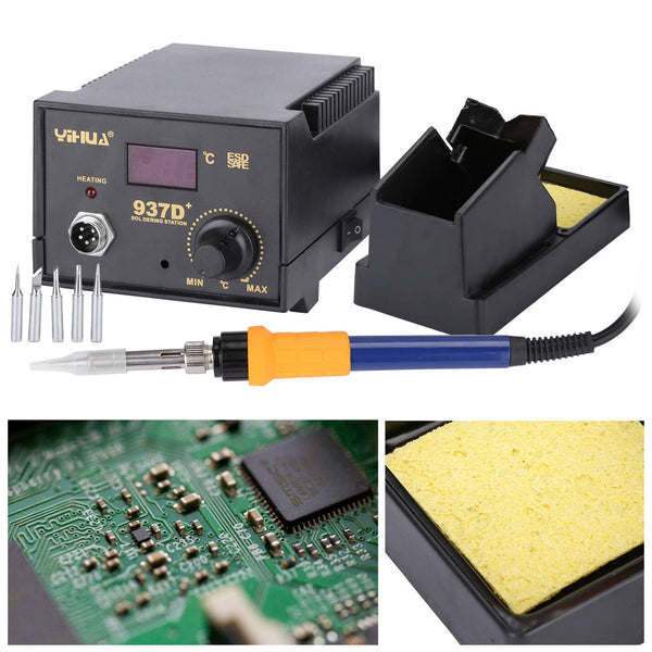 wolketon Lötkolben Lötstation 937D+ 60W SMD Rework Station Haushalte Lötset