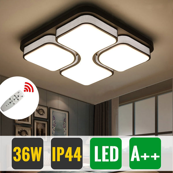 Hengda 36W Dimmbar Schwarze-Schale Platz Modern Wohnzimmer LED Deckenlampe