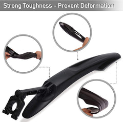 Hengda Fahrrad Schutzbleche für Fahrräder mit 24-29 Zoll Steckblech-Set schwarz Schutzblech Spritzschutz für Vorn & Hinten Fahrrad Schutzblech Set