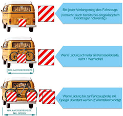 Hengda Warntafel für Italien und Spanien, 2in1 50x50cm Aluminium Warntafel