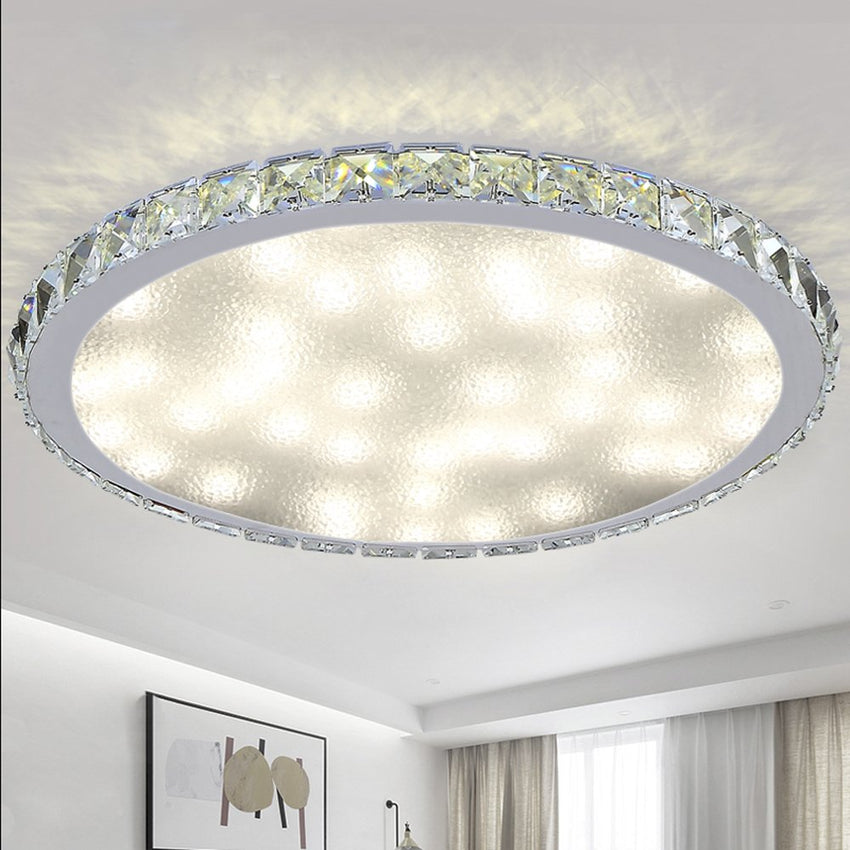 48W LED Deckenleuchte Crystal Dekor Wohnzimmer Funkel Deckenbeleuchtung Rund mit Fernbedienung