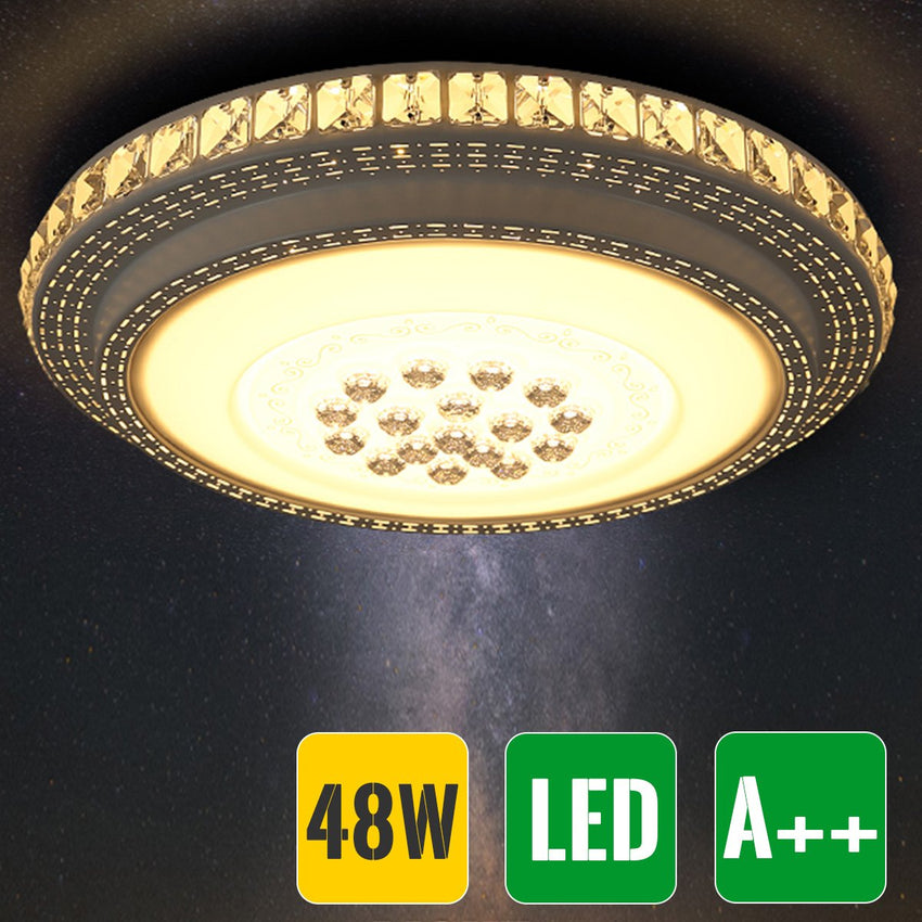 Hengda 48W Deckenlampe Kristall LED Runde Starlight Effekt