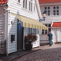 Wolketon Gelenkarmmarkise 1.2 * 1.5m UV-beständig Einziehbar  (Gelb Blau)