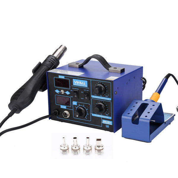 wolketon Lötkolben Lötstation 862D+ 730W 2in1 SMD Rework Station Lötset