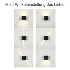 Hengda 7W LED Wandlampe Modern Eckig IP65 Warmweiß Wandleuchte