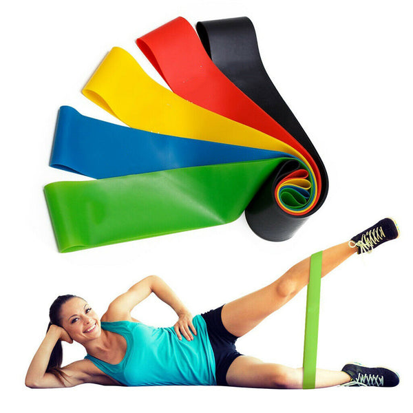 5er Fitnessbänder Yoga Trainingsbänder Tasche Gummiband Training