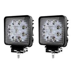 27W LED Scheinwerfer Eckig/Rund Arbeitsscheinwerfer mit 9 LEDs Rückfahrscheinwerfer