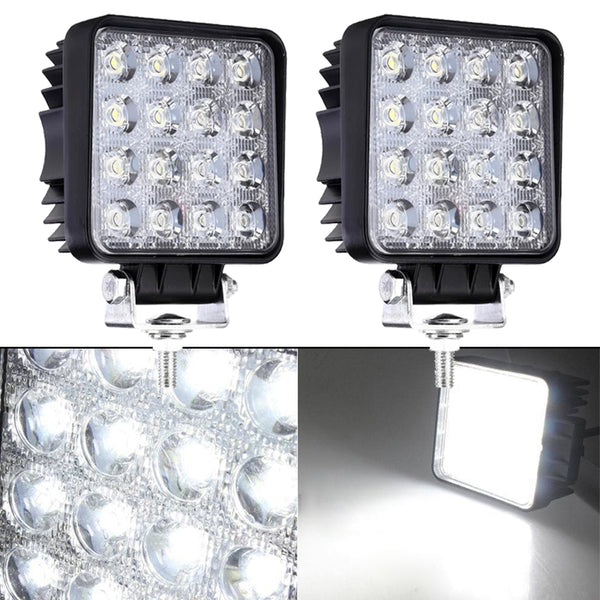 2X 48W LED Scheinwerfer Quadrat Arbeitsscheinwerfer Arbeitslicht Rückfahrscheinwerfer Zusatzscheinwerfer