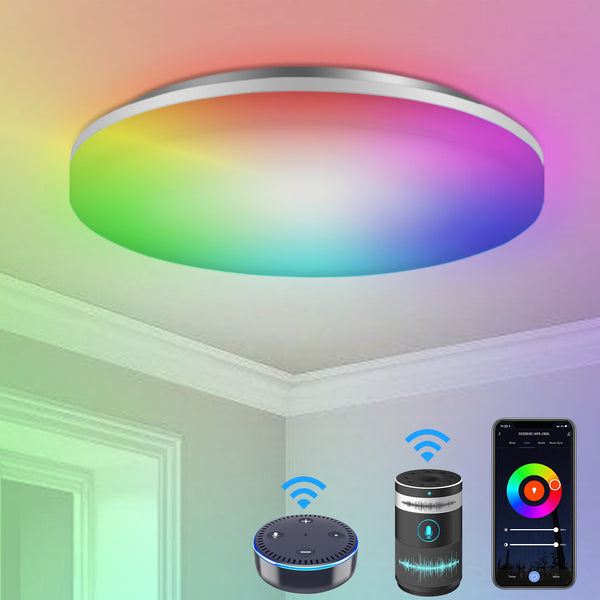 Hengda Deckenleuchte Wohnzimmer Küche deckenlampe RGB Esszimmer Badezimmer Dimmbar 24W