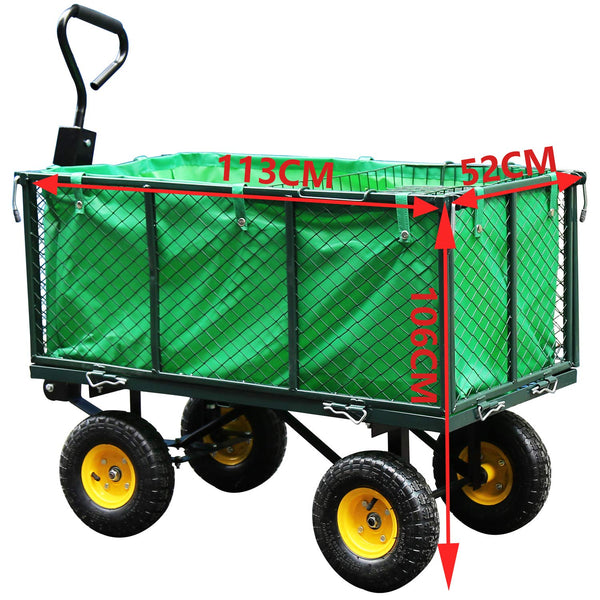 Gartenwagen Herausnehmbare Plane Bollerwagen Klappbare Seitenwände bis 550kg Belastbar Handwagen Typ XL