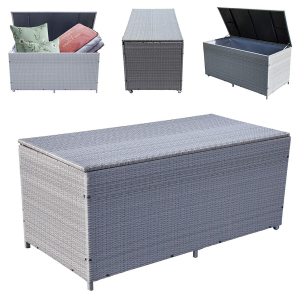 Wolketon XXL 160CM 1025L Grau Garten Kissenbox Aufbewahrungsbox