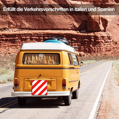 Hengda Warntafel für Italien und Spanien, 2in1 50x50cm Aluminium Warntafel