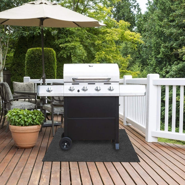 Grillteppich Holzkohlegrill BBQ Matte Bodenschutz Schwer (120 x 80 cm)
