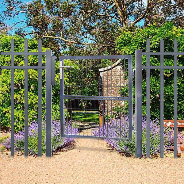 Gartentür Gartentor Hoftor Zauntür Tor Inkl. Schloss Anthrazit 100 x 100 cm Gartenpforte Gitterzaun