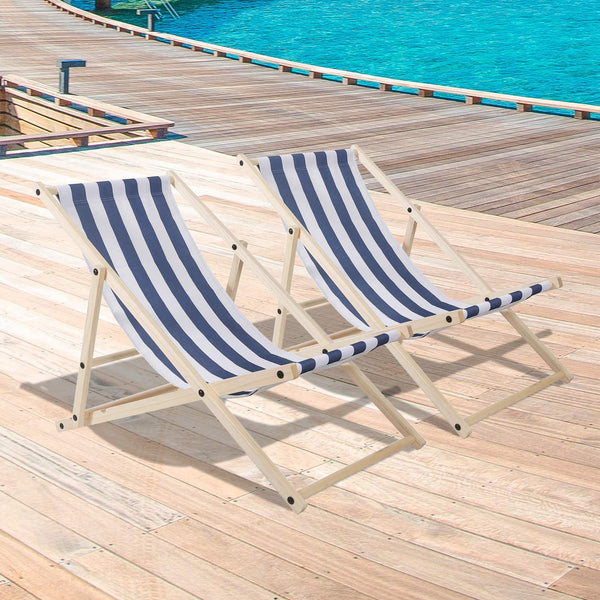 Holzliegestuhl klappbar für den Garten, Terrasse und Balkon 120kg max.
