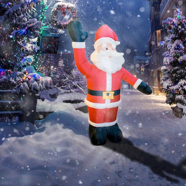 Hengda Weihnachtsmann Aufblasbarer Dauergebläse Santa Claus Weihnachten 240cm LED Deko