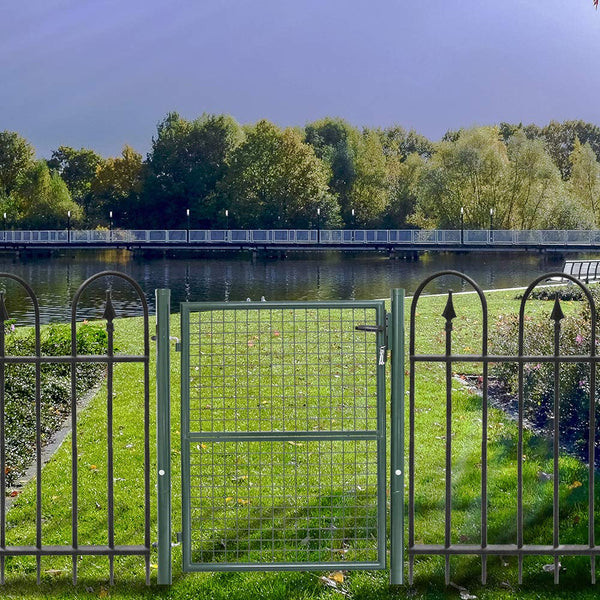 Gartentür Gartentor Zauntür Maschendraht Zaun 160 x 100cm Grün Zauntor Einzeltor aus Stahl