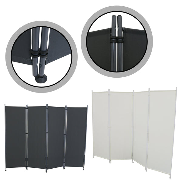 Wolketon Paravent Anthrazit/Beige  180×180cm / 215×170cm / 260 ×180cm Sichtschutzwand Trennwand Sichtschutz
