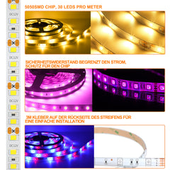 Hengda LED Streifen 5m RGB LED Strips, LED Band Sync mit Musik
