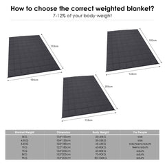 Hengda Gewichtsdecke Weighted Blanket 3-9kg Erwachsene Therapiedecke mit Deckenbezug