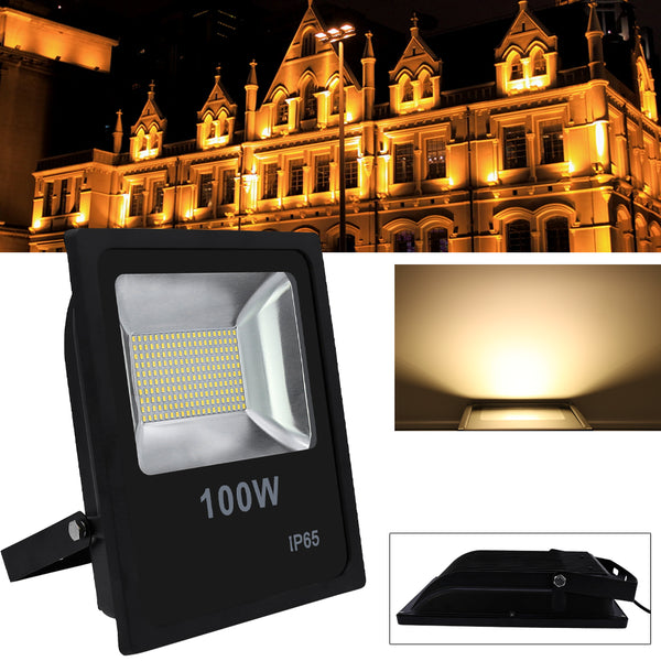 Hengda® LED Strahler 100W Warmweiß Fluter Floodlight Flutlicht Außenbeleuchtung Wasserdicht IP65 Außenstrahler AC85 - 265V  Außenstrahler Außenleuchte Wandstrahler 