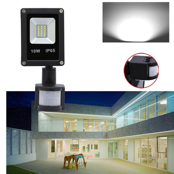 Hengda® LED Fluter mit Bewegungsmelder  10W Kaltweiß außen Strahler Baustrahler Baulicht Außenbeleuchtung für Garten Auffahrt Garage Garagenhof 