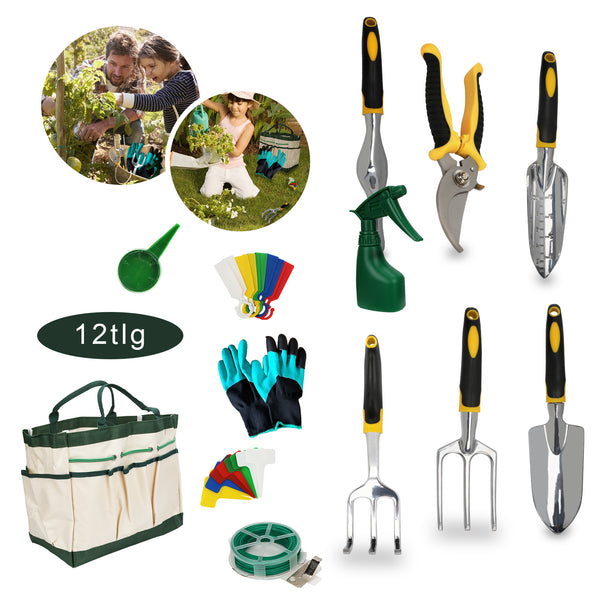 Hengda Gartenwerkzeug Set Aluminiumlegierung Schaufel Gartengeräte Doppelhacke 12 Tlg