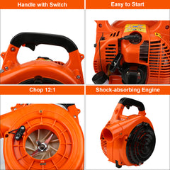 Hengda 4 Funktionen mit Fangsack 50L Elektro Laubsauger 3 in1 Funktion Bläser Sauger Motor