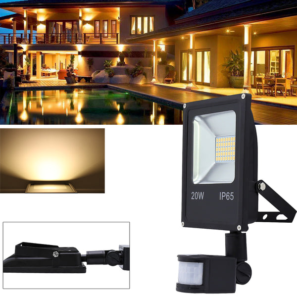 Hengda LED Fluter Außenleuchte mit Bewegungsmelder 20W Warmweiß