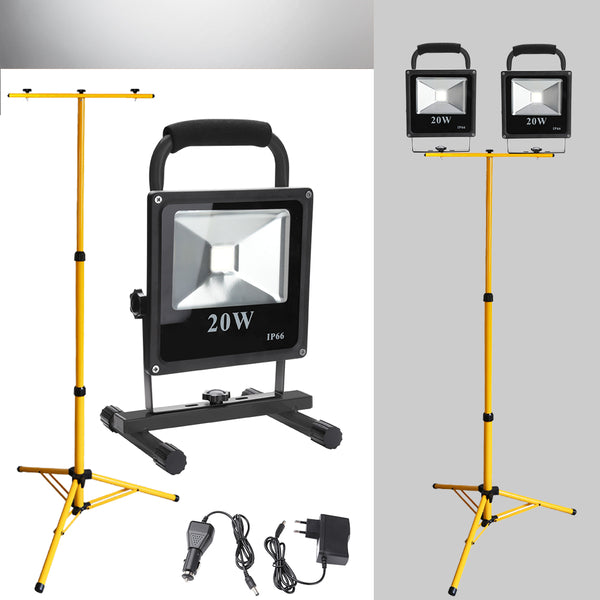 hengda-2x-20w-led-kaltweiss-schwarz-akku-strahler-mit-teleskop-stativ