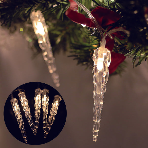 Hengda 40 LEDs Eiszapfen Weihnachts Eisregen Weihnachten Aussen Lichterkette Innen