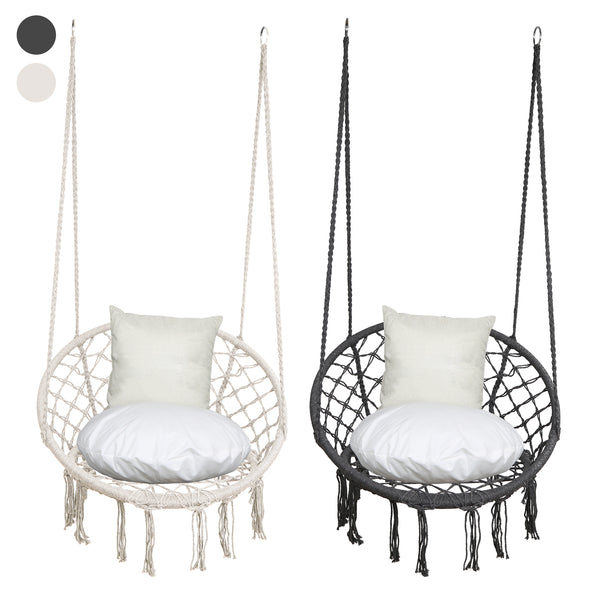 Hängesessel 150kg Indoor mit Kissen Hängeschaukel Hängestuhl Schlafzimmer Liege