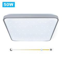 Online Shop Vingo Eckige 50W LED Deckenleuchte Starlight Effekt (Kaltweiß/Warmweiß/Farbwechsel/Dimmbar)