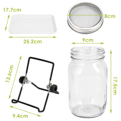 Hengda Sprossenglas Keimglas 2er Set 950ML Sprossenglas mit Deckel & Sieb Sprossen Keimgerät für Alfalfa Kresse Brokkoli